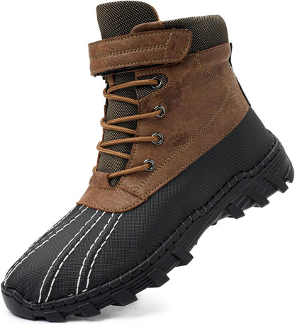 Men's Waterproof High-Top Hiking Boots, Microfiber Leather Upper, Memory Foam Insole, Anti-Slip Rubber Sole, Available with Mesh or Plush Lining