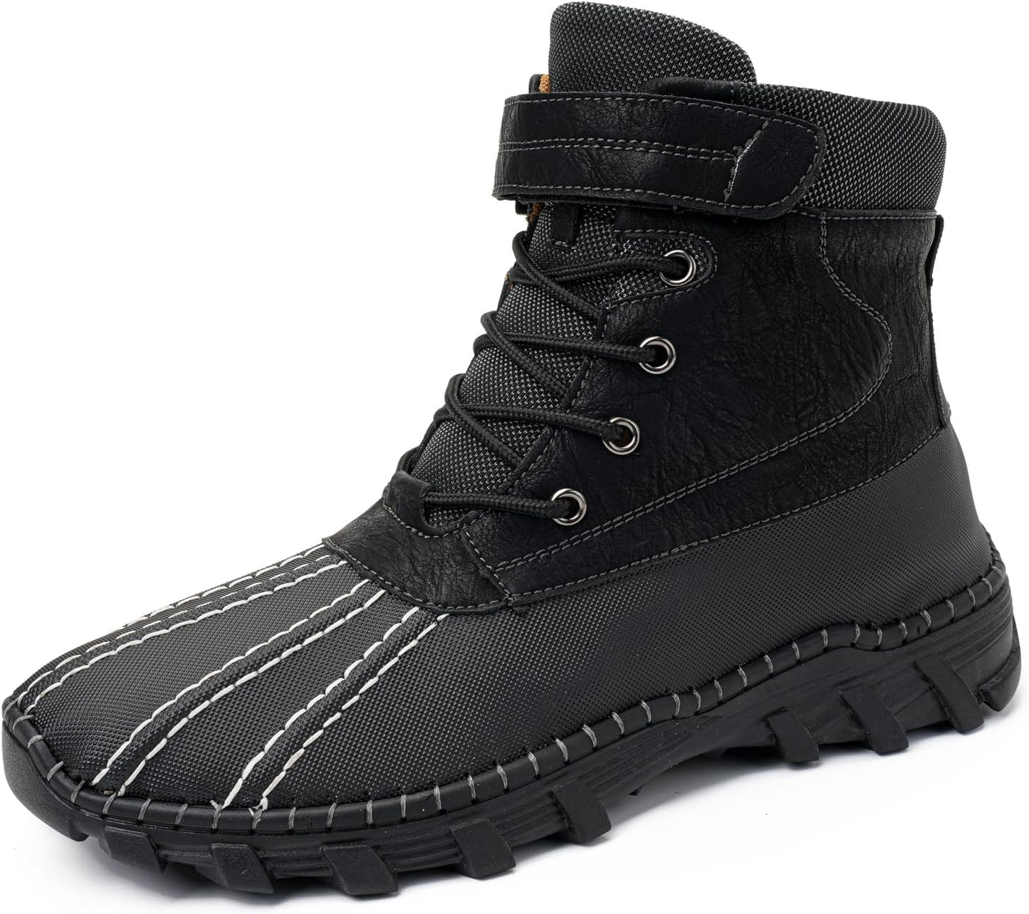Men's Waterproof High-Top Hiking Boots, Microfiber Leather Upper, Memory Foam Insole, Anti-Slip Rubber Sole, Available with Mesh or Plush Lining