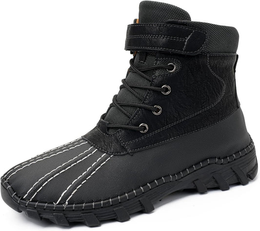 Men's Waterproof High-Top Hiking Boots, Microfiber Leather Upper, Memory Foam Insole, Anti-Slip Rubber Sole, Available with Mesh or Plush Lining