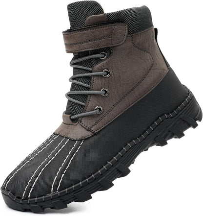 Men's Waterproof High-Top Hiking Boots, Microfiber Leather Upper, Memory Foam Insole, Anti-Slip Rubber Sole, Available with Mesh or Plush Lining