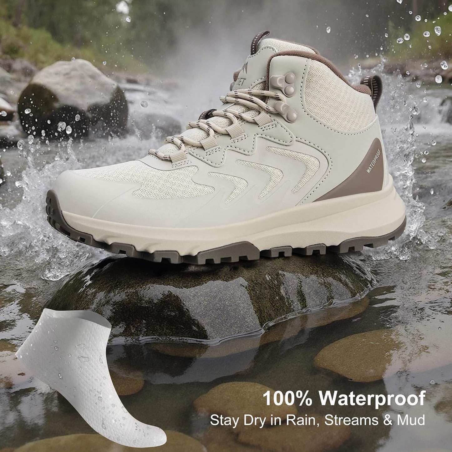 Women’s Waterproof Hiking Boots Lightweight Comfortable Trail Walking Outdoor Boots